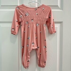 Jessica Simpson Baby Girl 3-6 Months Romper Pink Floral Long Sleeve